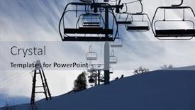  Presentation with lift - Presentation theme consisting of ski lift in the shadow background and a light blue colored foreground