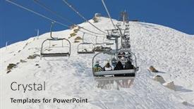  Presentation with lift - Presentation theme consisting of ski-lift-on-the-alps background and a light gray colored foreground