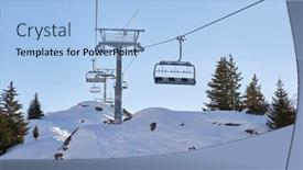  Presentation with lift - PPT theme featuring ski-lift-on-the-alps background and a  colored foreground