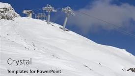  Presentation with lift - Slide deck with ski lift technology mountain resort background and a light gray colored foreground