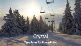  Presentation with ski - Slide deck with ski lift background and a dark gray colored foreground