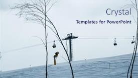  Presentation with mountain - Audience pleasing PPT theme consisting of ski-lifts-in-shahdag-mountain backdrop and a sky blue colored foreground