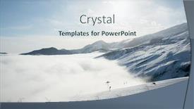  Presentation with mountain - PPT theme with ski-lifts-in-shahdag-mountain background and a lemonade colored foreground