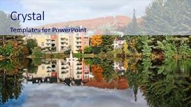  Presentation with fall season - Slides featuring ski lodge - fall season at mont-tremblant quebec background and a  colored foreground