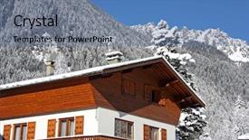  Presentation with free traditional - Colorful slides enhanced with ski lodge - traditional alpine cabin backdrop and a  colored foreground