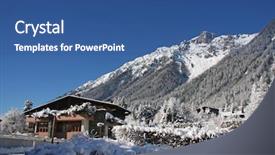  Presentation with free traditional - Amazing presentation theme having ski lodge - traditional alpine cabin backdrop and a  colored foreground