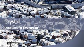  Presentation with cabin - Amazing slides having ski lodge - winter scene with winter cabin backdrop and a  colored foreground