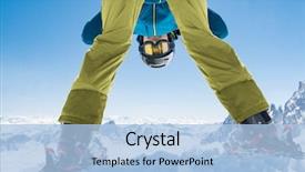  Presentation with mountain snow - PPT layouts with ski man having fun background and a light blue colored foreground