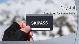  Presentation with ski - Theme enhanced with ski-pass-held-in-hand background and a lemonade colored foreground