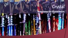  Presentation with ski - Cool new presentation design with ski poles on a rack backdrop and a navy blue colored foreground