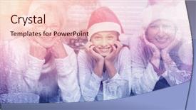  Presentation with apple trees are blooming pink - Amazing presentation theme having ski racing - snowy pine trees on alp backdrop and a lemonade colored foreground