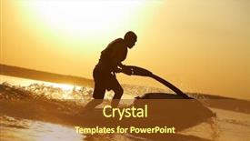  Presentation with strong - PPT theme with ski racing - strong man jumps background and a tawny brown colored foreground