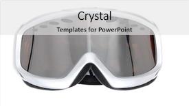  Presentation with sport - PPT theme featuring ski racing - winter sport glasses isolated background and a  colored foreground