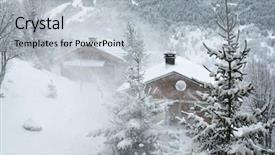  Presentation with storm - Presentation enhanced with ski resort at snow storm background and a  colored foreground
