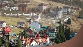  Presentation with resort - Audience pleasing presentation consisting of ski-resort-bukovel-in-late backdrop and a coral colored foreground