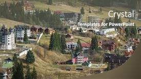  Presentation with resort - Presentation theme featuring ski-resort-bukovel-in-late background and a gray colored foreground