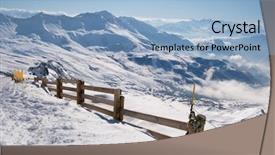  Presentation with ski - PPT theme with ski-resort-in-the-high background and a light blue colored foreground