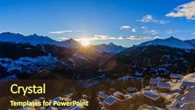  Presentation with sunrise in the city - Beautiful slide set featuring ski resort of thyon les backdrop and a tawny brown colored foreground