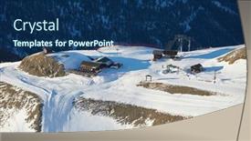  Presentation with alpine - PPT theme enhanced with ski-resort-snowy-alpine-landscape background and a navy blue colored foreground