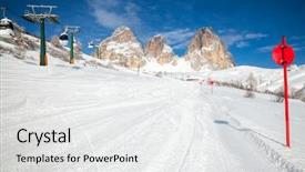  Presentation with italy car - Slide deck consisting of ski resort with cable car background and a white colored foreground