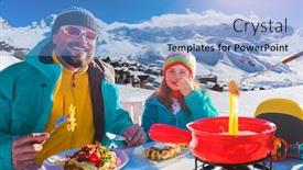  Presentation with mountain view - Cool new slide set with val thorens 3 valleys france backdrop and a light blue colored foreground