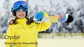  Presentation with winter sports - Colorful slide deck enhanced with abstract glitter red background holiday backdrop and a coral colored foreground