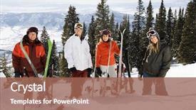  Presentation with ski trip - PPT theme consisting of ski slope in colorado background and a violet colored foreground