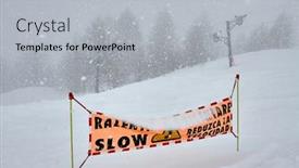  Presentation with saying - Audience pleasing presentation consisting of ski-slope-warning-sign-saying backdrop and a light gray colored foreground