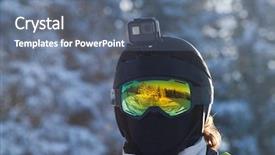  Presentation with ski - Presentation design consisting of ski slope wearing gopro background and a ocean colored foreground
