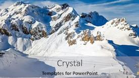  Presentation with ski - Presentation theme with ski-slopes-and-mountains-melchsee background and a light gray colored foreground