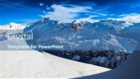  Presentation with mountain - Slide deck consisting of ski-slopes-and-mountains-melchsee background and a ocean colored foreground