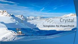  Presentation with ski - Presentation having ski-slopes-and-mountains-melchsee background and a light blue colored foreground