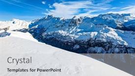  Presentation with mountain - Slide set enhanced with ski-slopes-and-mountains-melchsee background and a light gray colored foreground