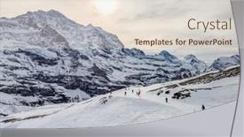  Presentation with mountain luxury resort - Slides consisting of ski-slopes-and-mountains background and a lemonade colored foreground