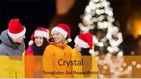  Presentation with christmas lights - PPT layouts consisting of ski suits outdoors over christmas background and a  colored foreground