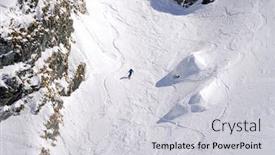  Presentation with ski - Amazing slide deck having ski-tour-in-the-transylvanian backdrop and a light gray colored foreground