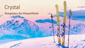  Presentation with touring - Slides with ski touring backcountry equipment background and a cream colored foreground