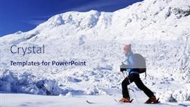  Presentation with touring - Slide set consisting of ski touring in harsh winter conditions background and a lemonade colored foreground