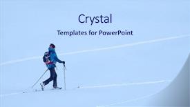  Presentation with touring - Amazing PPT theme having ski touring in harsh winter backdrop and a  colored foreground