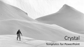  Presentation with touring - Colorful presentation theme enhanced with ski touring in harsh winter backdrop and a  colored foreground