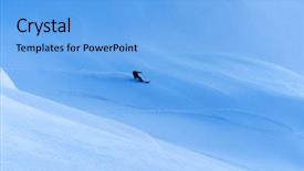  Presentation with touring - Presentation theme having ski touring in harsh winter background and a  colored foreground