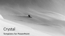  Presentation with touring - Slide set with ski touring in harsh winter background and a light gray colored foreground