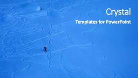  Presentation with touring - Colorful presentation design enhanced with ski touring in harsh winter backdrop and a teal colored foreground