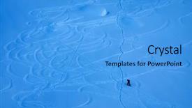  Presentation with touring - PPT theme having ski touring in harsh winter background and a light blue colored foreground