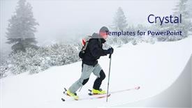  Presentation with touring - PPT layouts featuring ski touring in harsh winter conditions background and a sky blue colored foreground