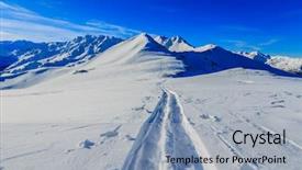  Presentation with pigeon ford mountains - Beautiful presentation design featuring ski traces in fresh powder backdrop and a  colored foreground