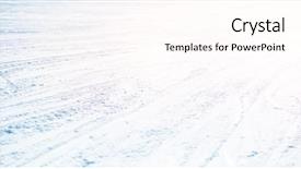  Presentation with snow blizzard in winter - Audience pleasing theme consisting of ski traces on snowy landscape backdrop and a  colored foreground