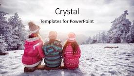  Presentation with snow blizzard in winter - Beautiful slides featuring ski winter snow and fun backdrop and a sky blue colored foreground