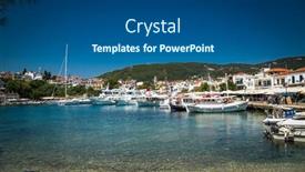 Presentation with greek islands - Theme enhanced with skiathos-greece-avg-10-2019 background and a ocean colored foreground