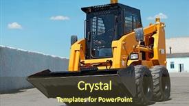  Presentation with machine - Cool new slides with skid steer loader construction machine backdrop and a tawny brown colored foreground